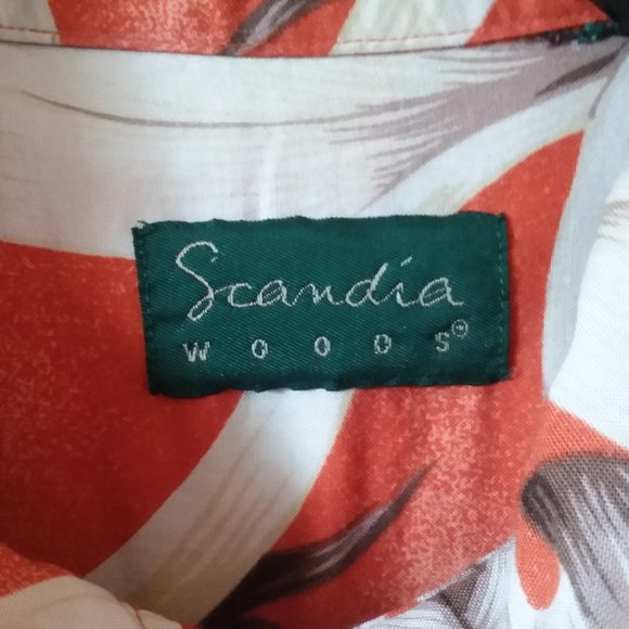 Orange tropical Hawaiian palm leaves men shirt XL - Picture 6 of 6